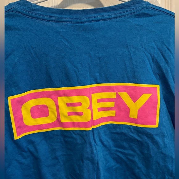 Obey Blue/Pink/Yellow Long Sleeve Size XL - Picture 7 of 8
